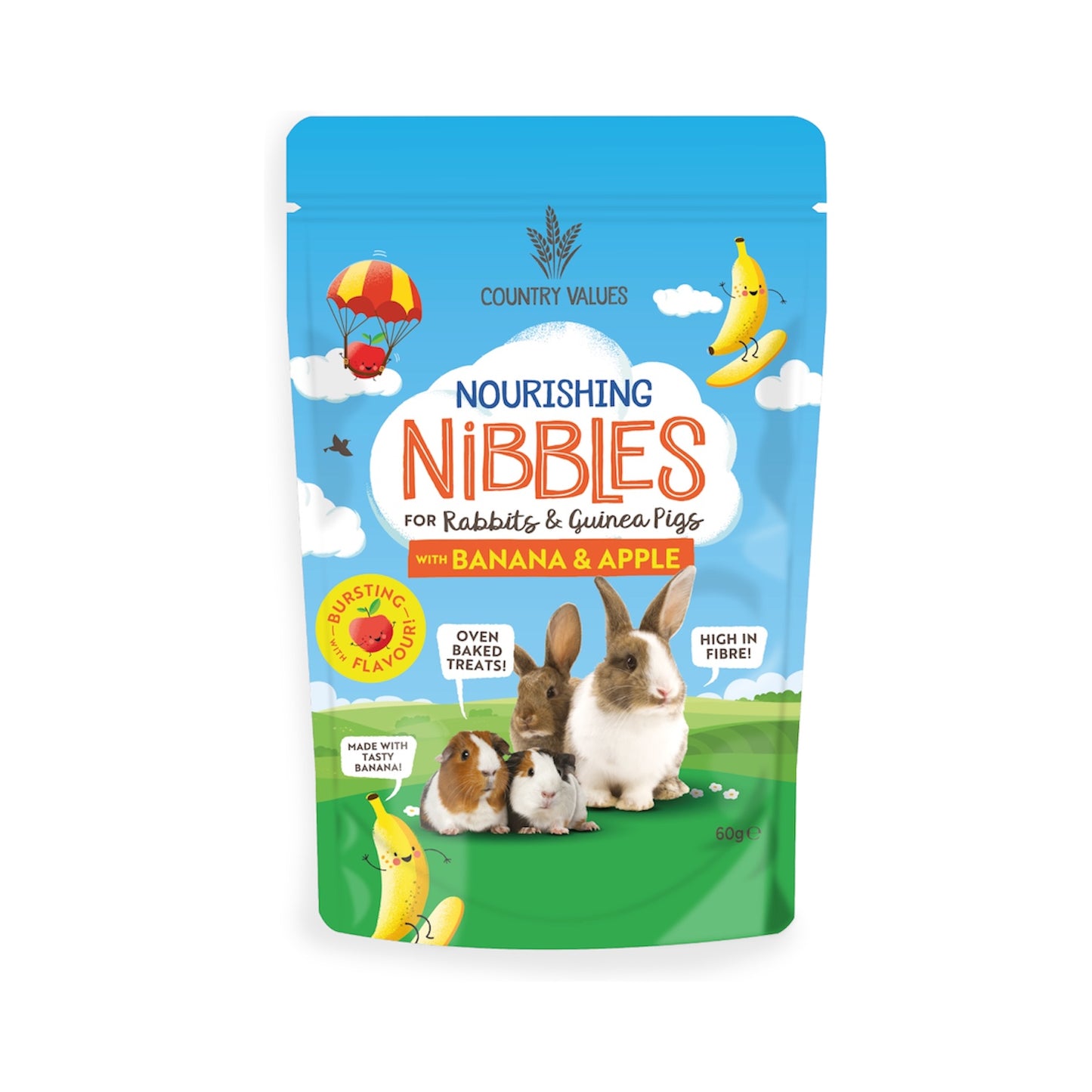 Country Values Nourishing Nibbles Banana & Apple Treats 60g