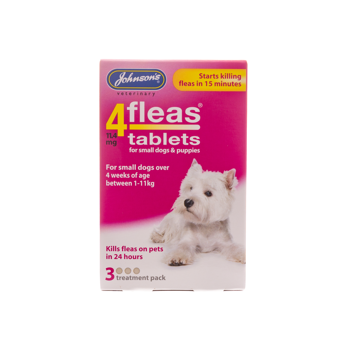 Johnson’s 4Fleas Tablets for Small Dogs (over 4 weeks / 1-11kg)