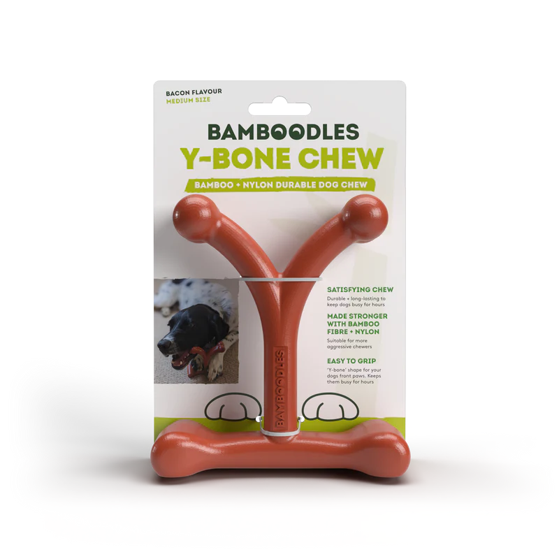 Bamboodles Y Bone Chew Toy - Bacon Flavour