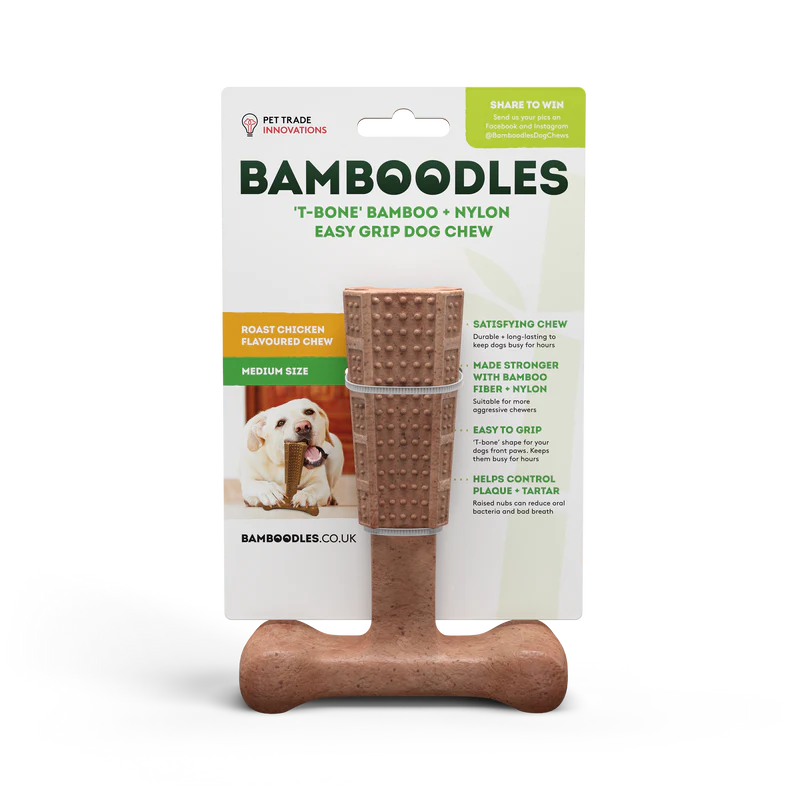 Bamboodles T Bone Chew Toy - Roast Chicken Flavour