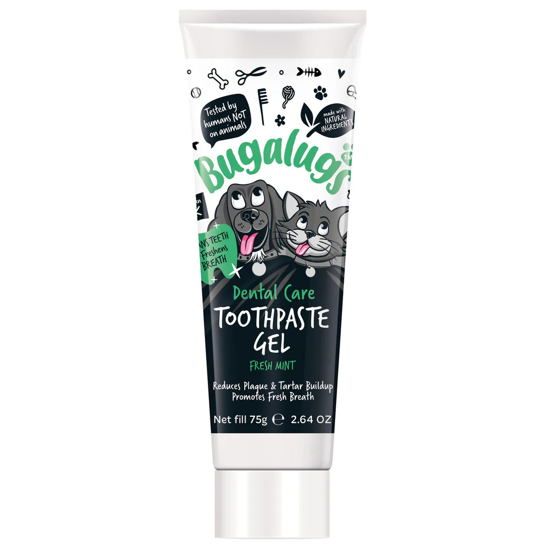 Bugalugs Dental Care Toothpaste Gel with Fresh Mint for Dogs & Cats