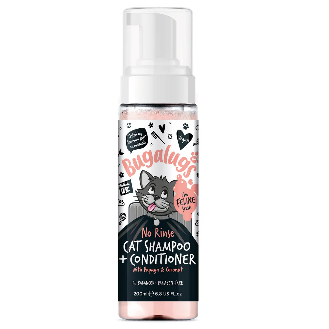 Bugalugs Papaya & Coconut No Rinse Cat Shampoo & Conditioner