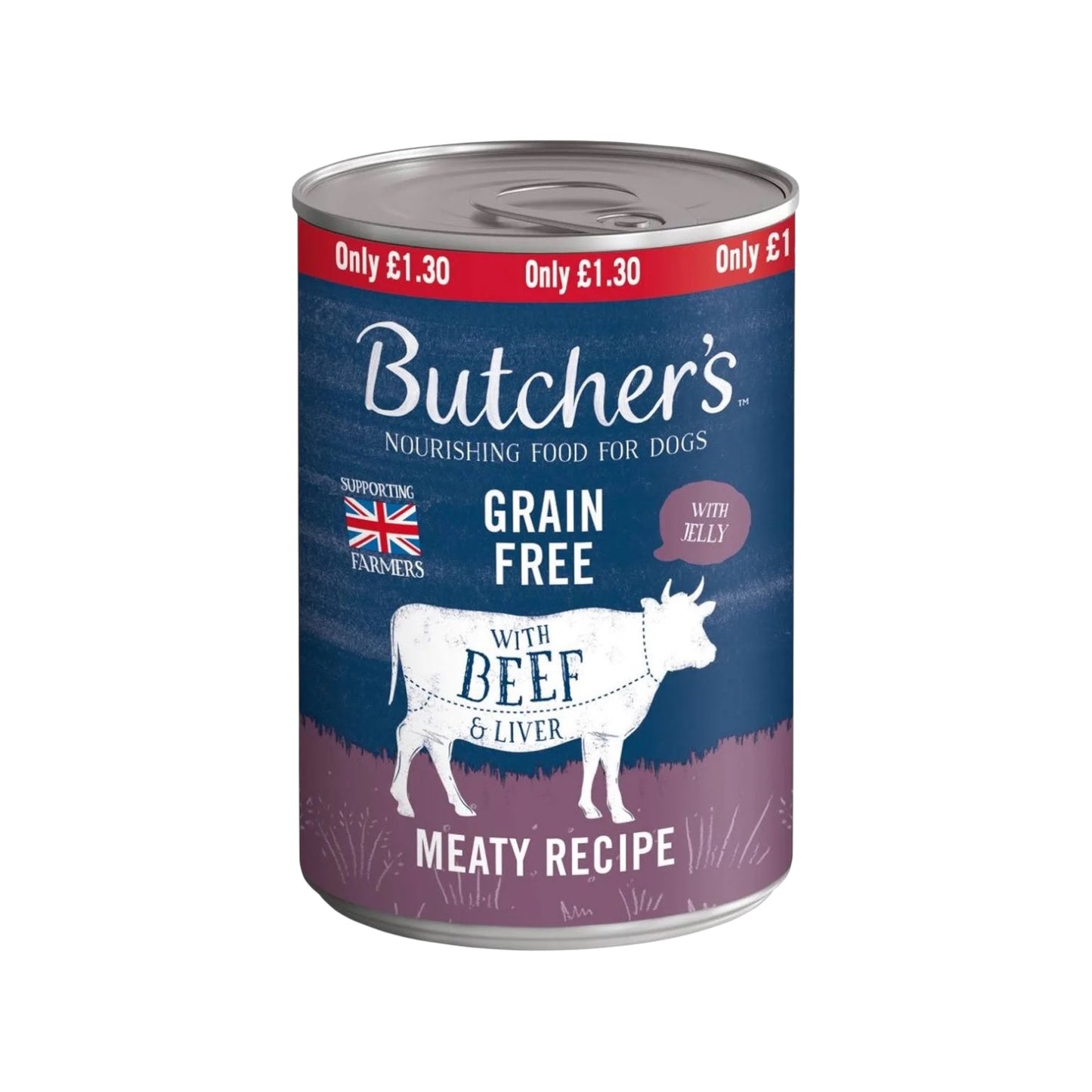 Butcher's Beef & Liver Chunks in Jelly Dog Food Can - Single PM