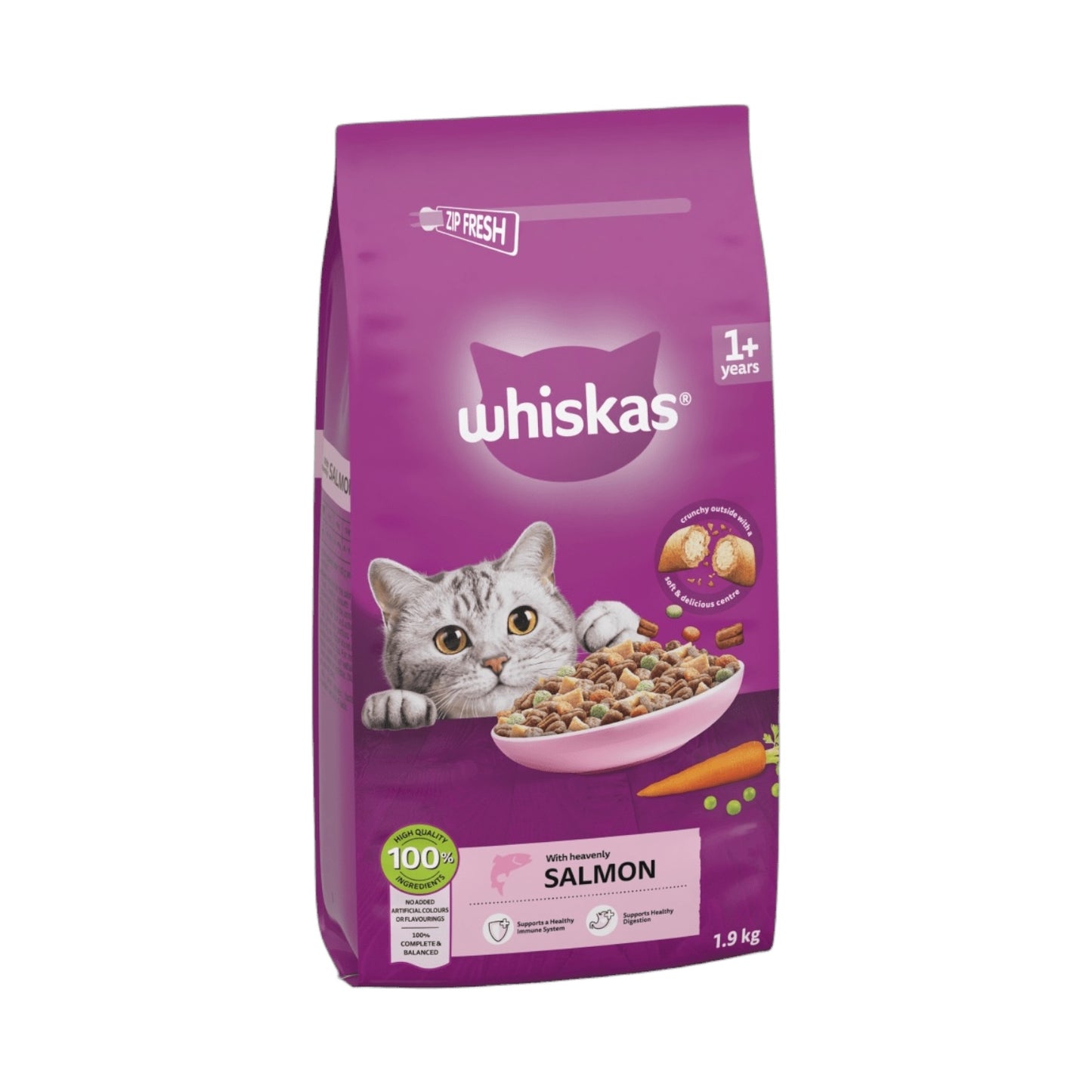 WHISKAS Cat Dry with Salmon Adult 1.9kg