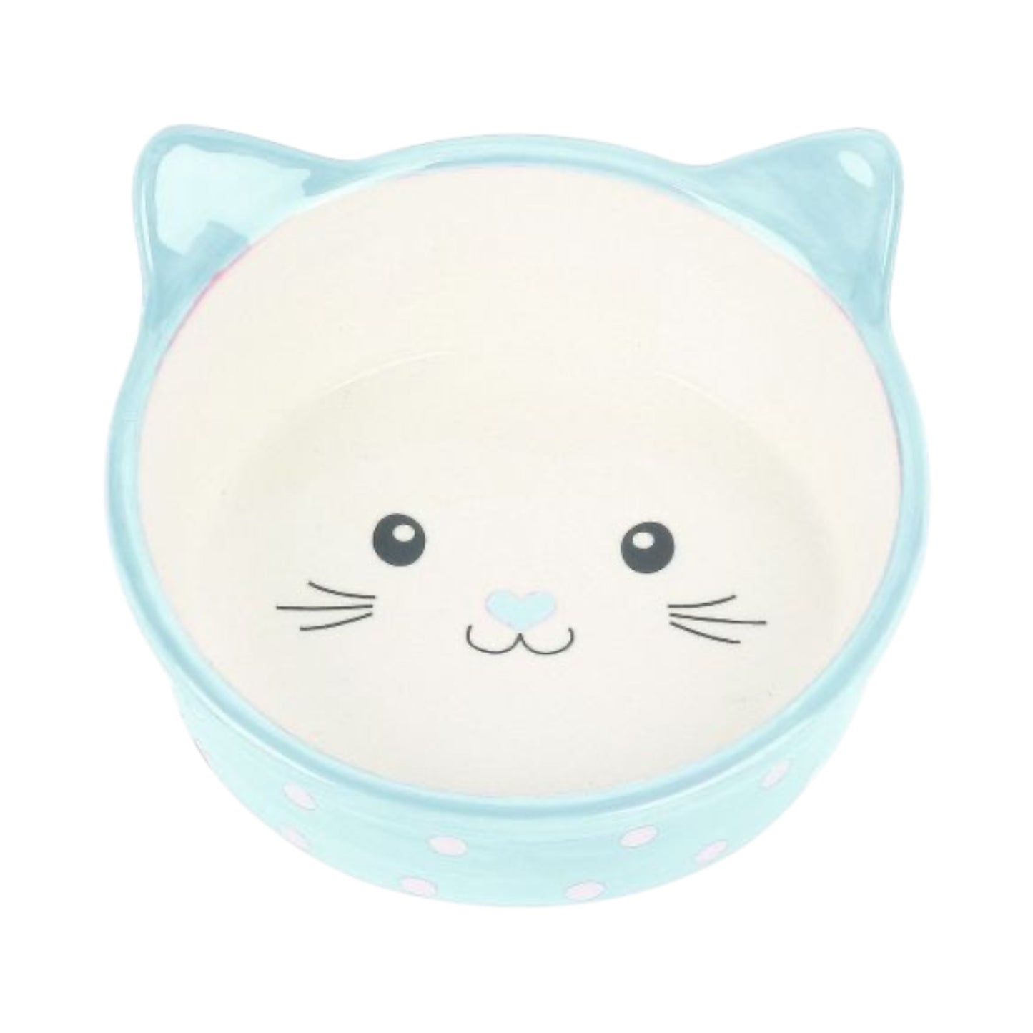 Happy Pet Polka Dot Cat Bowl - Blue