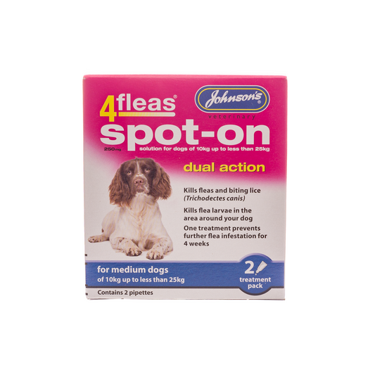 Johnson's Spot On 4Fleas Medium Dog - 2 Treatment