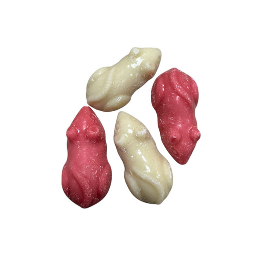 Pink & White Mice Dog Chocs - 4 pieces