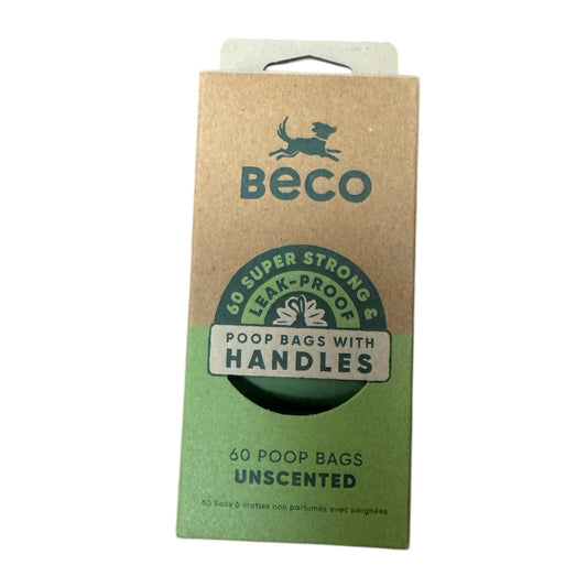 Beco Unscented Strong Poop Bags with Handles (60 Pack / 4 Rolls)