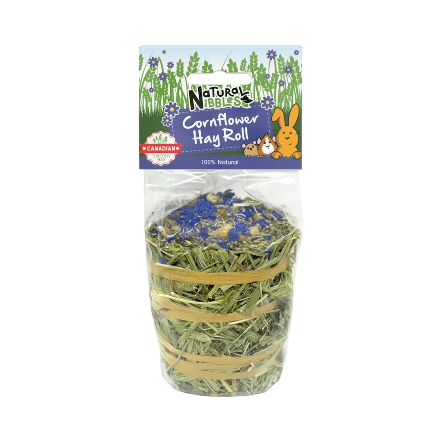 Natural Nibbles Cornflower Timothy Hay Roll 100g