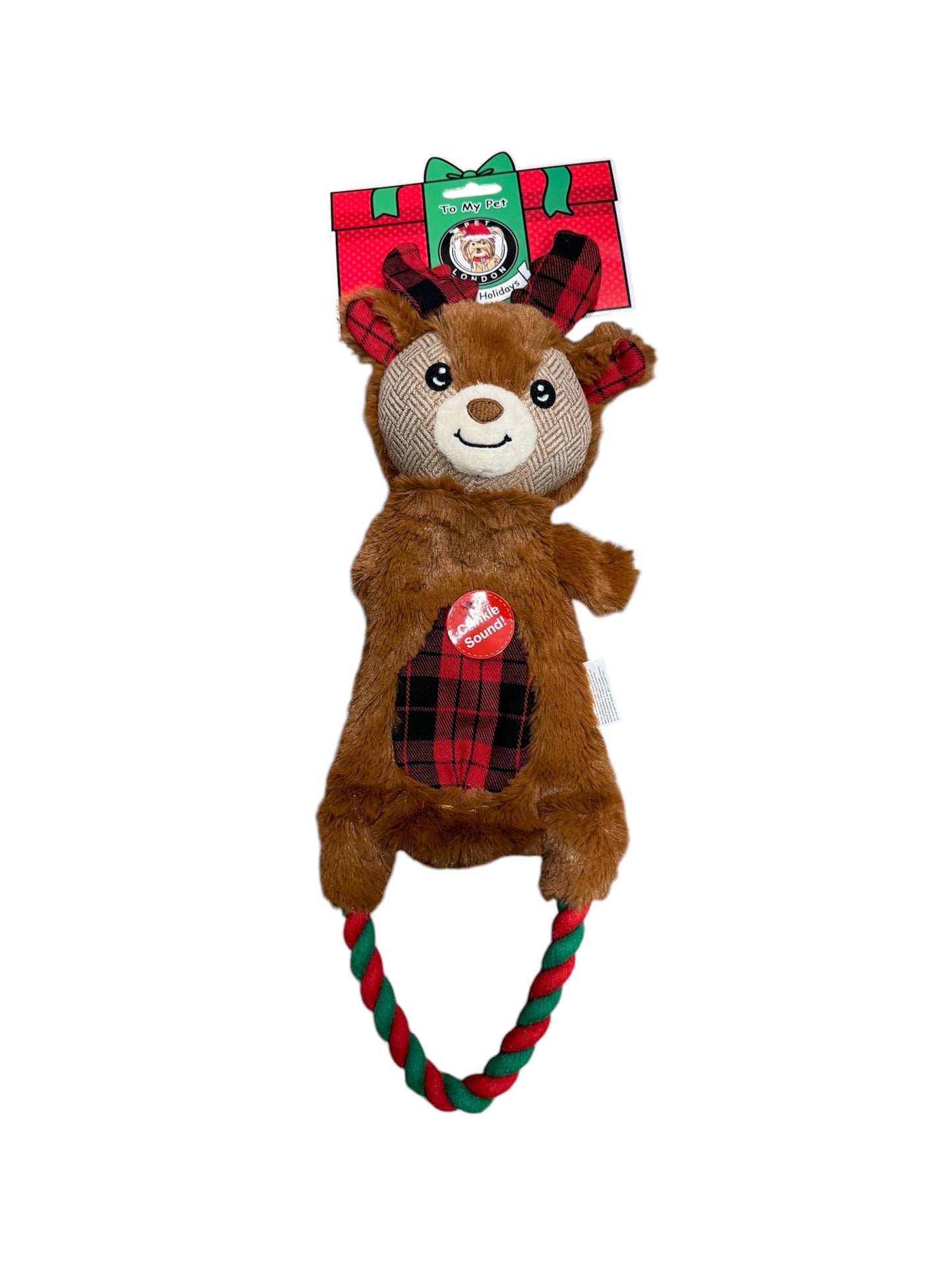 PETLONDON Crinkle Reindeer Tugger