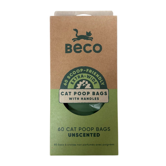 Beco Unscented Extra Wide Cat Poop Bags with Handles (60 Pack)