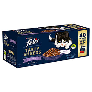 Felix Tasty Shreds Mixed Selection in Gravy 40 Pack