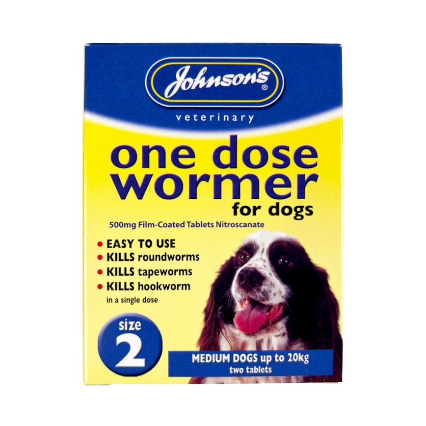 Johnson’s One Dose Wormer for Medium Dogs (up to 20kg)