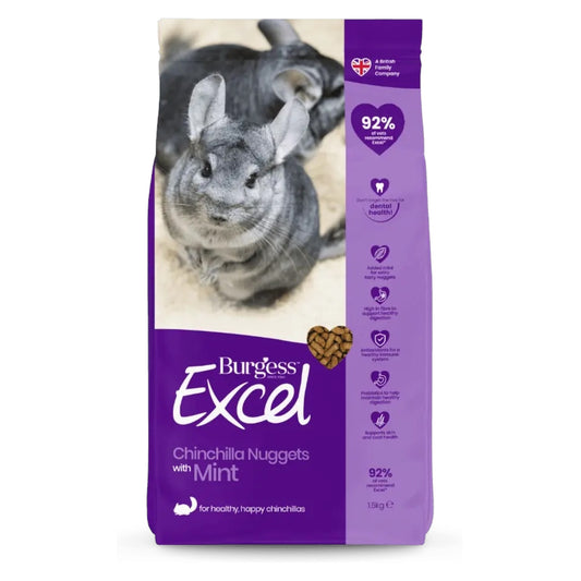 Burgess Excel Chinchilla Nuggets with Mint 1.5kg