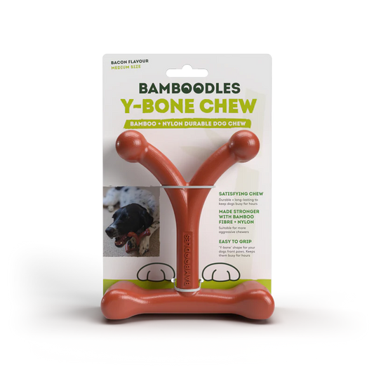 Bamboodles Y Bone Chew Toy - Bacon Flavour