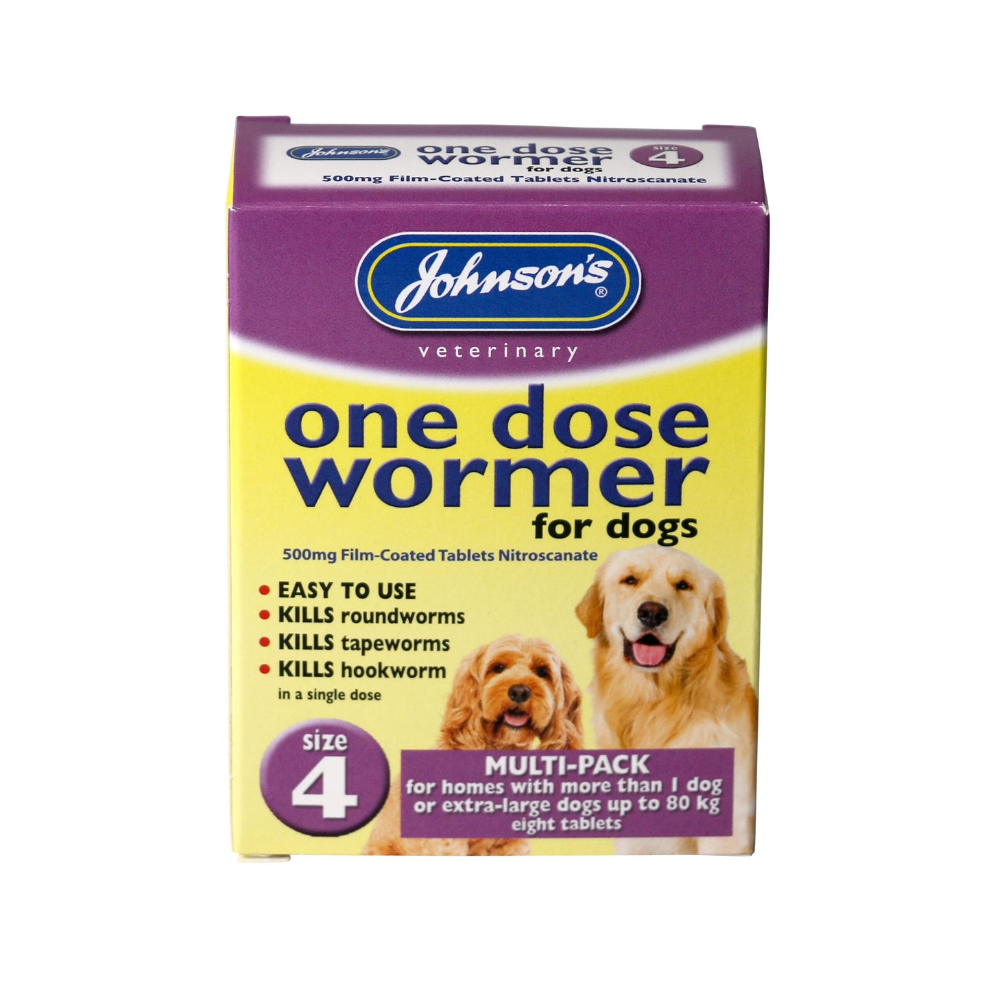 Johnson’s One Dose Wormer for Dogs (up to 80kg / Multi-Dog Household)