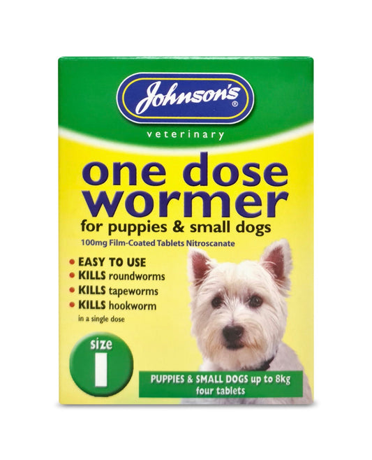 Johnson’s Veterinary One Dose Wormer – Puppies & Small Dogs (up to 8kg)
