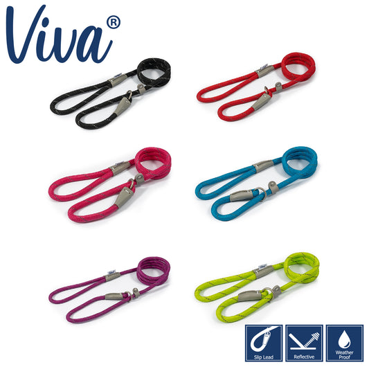 Ancol Viva Rope Slip Lead Reflective 1.5m x 12mm
