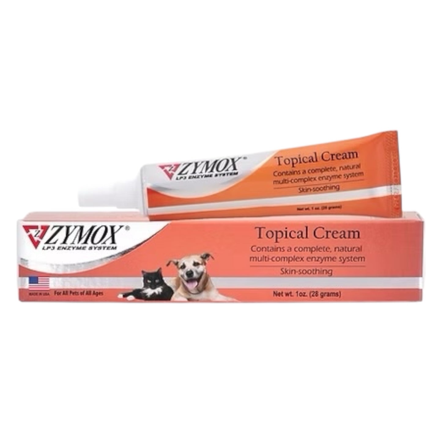 Zymox Topical Cream Hydrocortisone Free for Dogs & Cats (1oz)