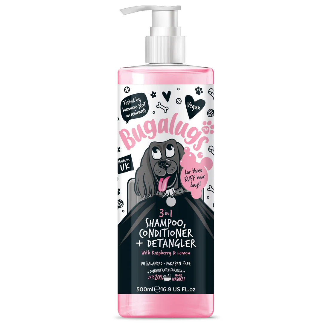 Bugalugs 3in1 Shampoo, Conditioner & Detangler 500ml