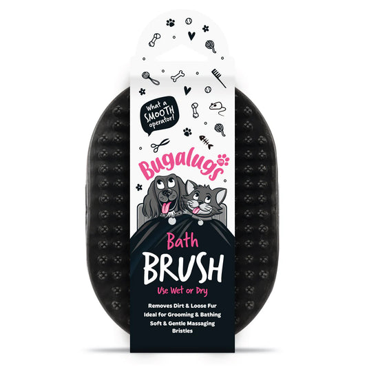 Wet & Dry Bath Brush for Dogs & Cats (Black)