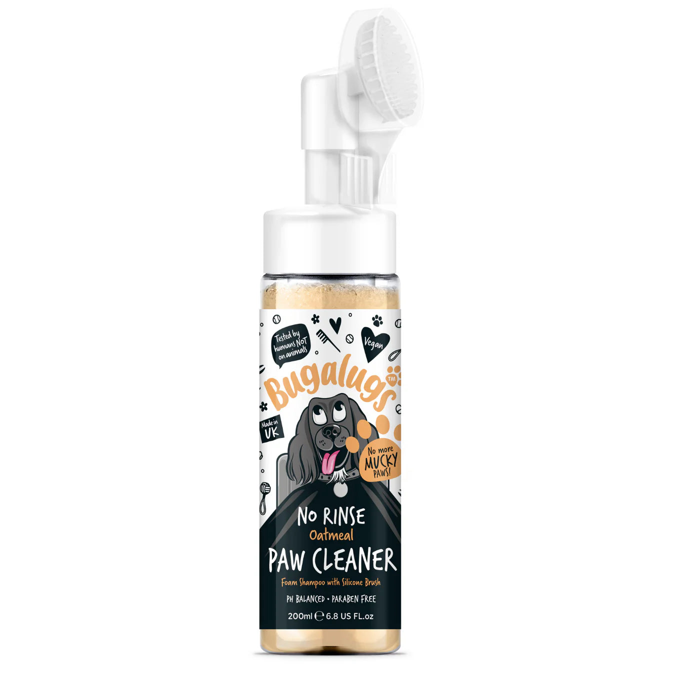 Bugalugs Oatmeal No-Rinse Paw Cleaner for Dogs & Cats