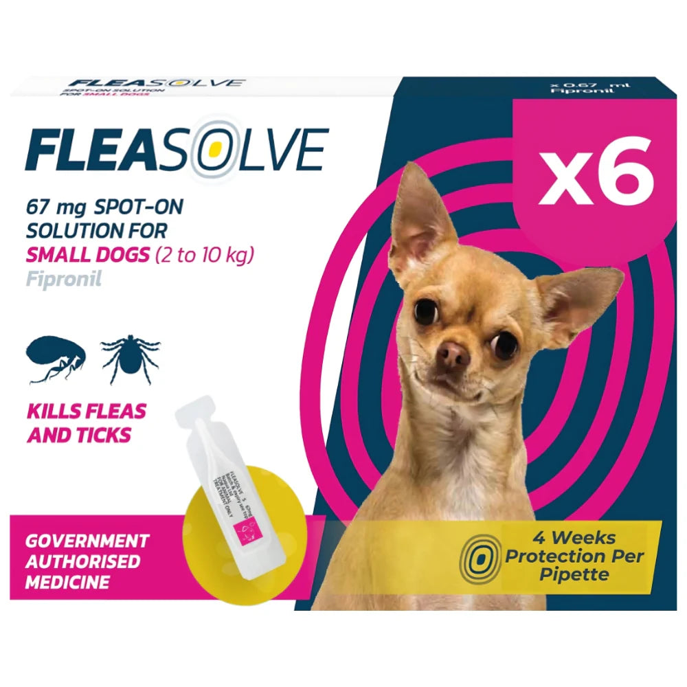 FleaSolve Small Dog (2-10kg) Flea Treatment - 6 Pack