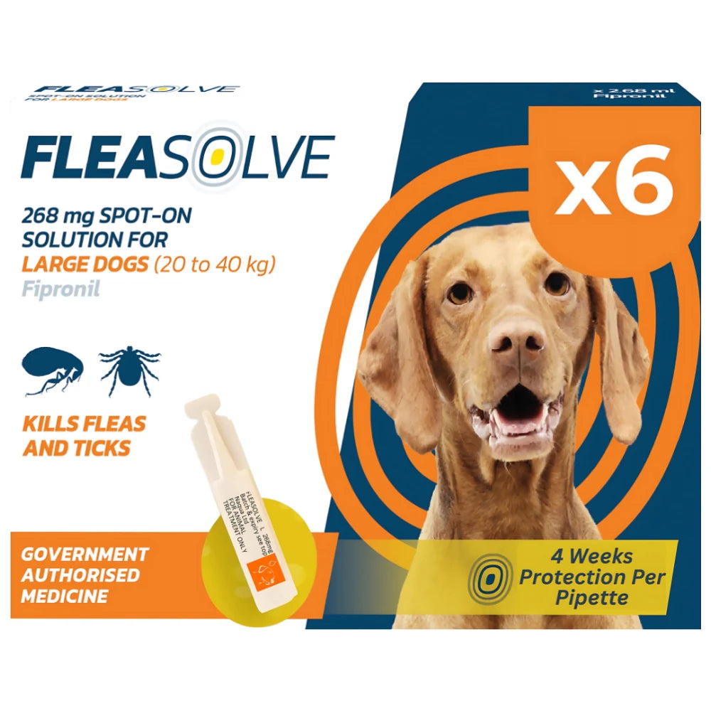 FleaSolve Large Dog (20-40kg) Flea Treatment - 6 Pack