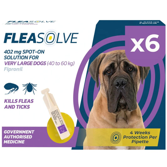 FleaSolve Very Large Dog (40-60kg) Flea Treatment - 6 Pack