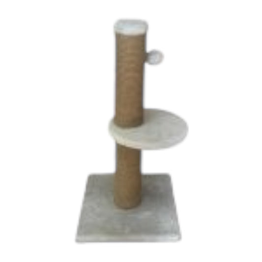 Dubex Short Plush Pom Pom & Platform Cat Scratcher Grey