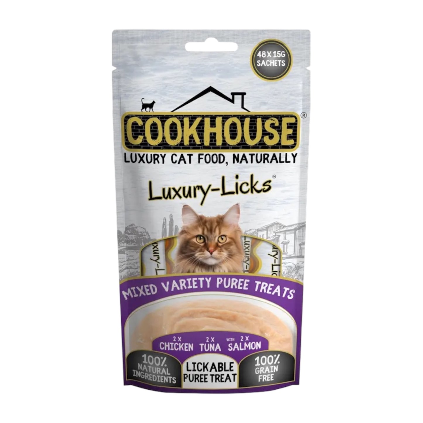 Cookhouse Cat Luxury Licks Mixed Puree 90g