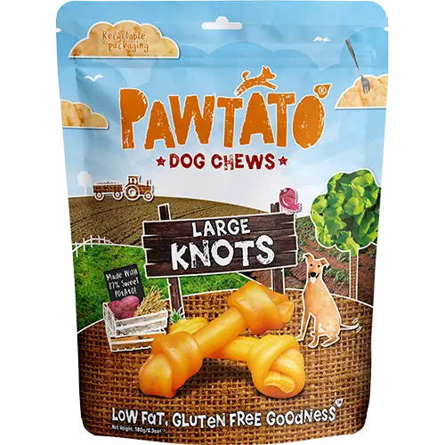 Pawtato Low Fat Gluten Free Knots Large 180g