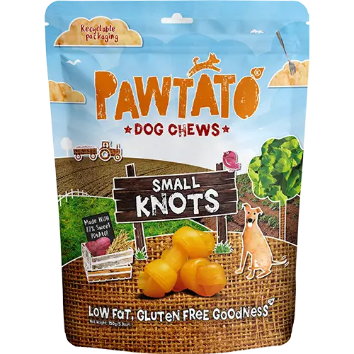 Pawtato Low Fat Gluten Free Knots Small 150g