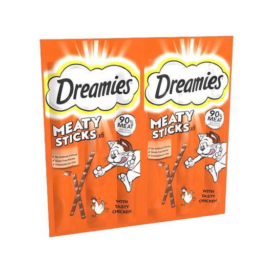 Dreamies Meaty Sticks Adult Cat Treats with Tasty Chicken 30g
