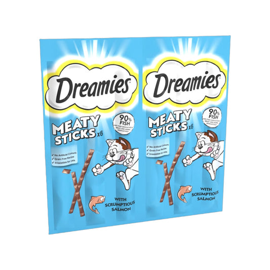 Dreamies Meaty Sticks Adult Cat Treats with Scrumptious Salmon 30g