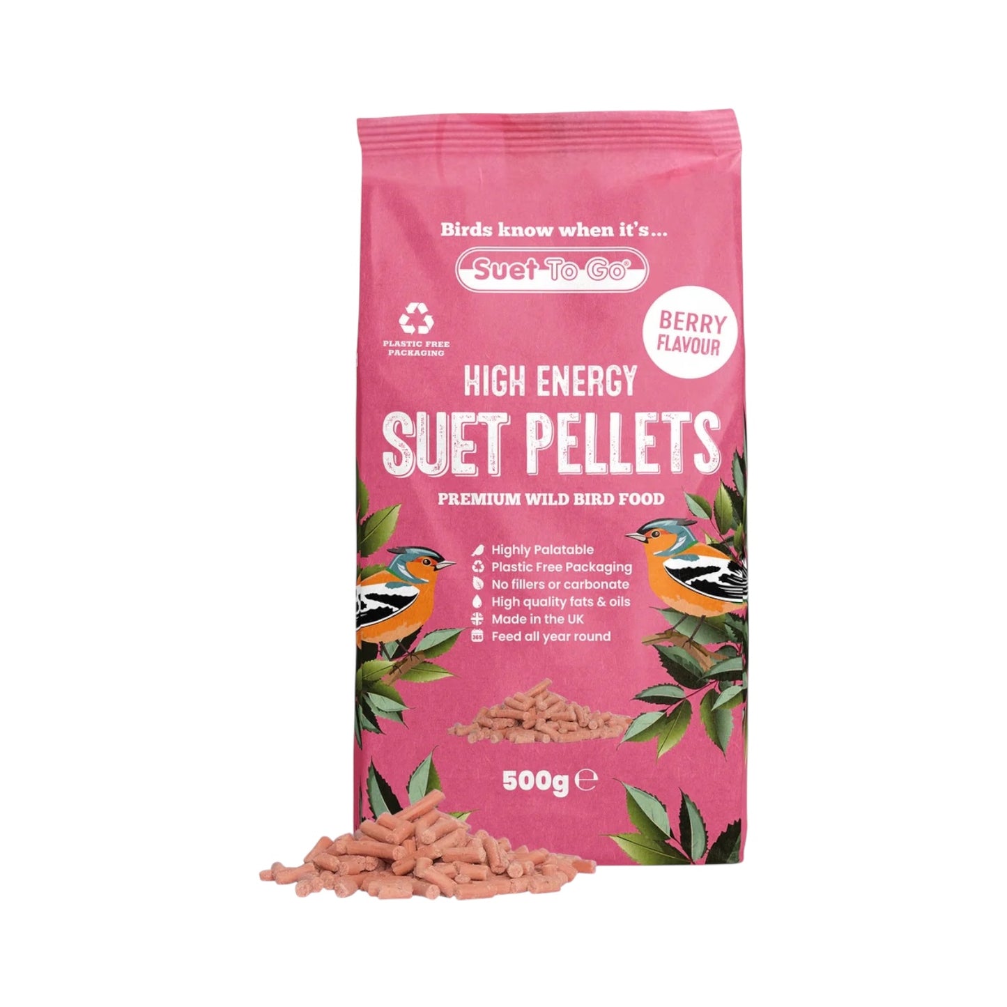 Suet To Go High Energy Suet Pellets Berry 500g