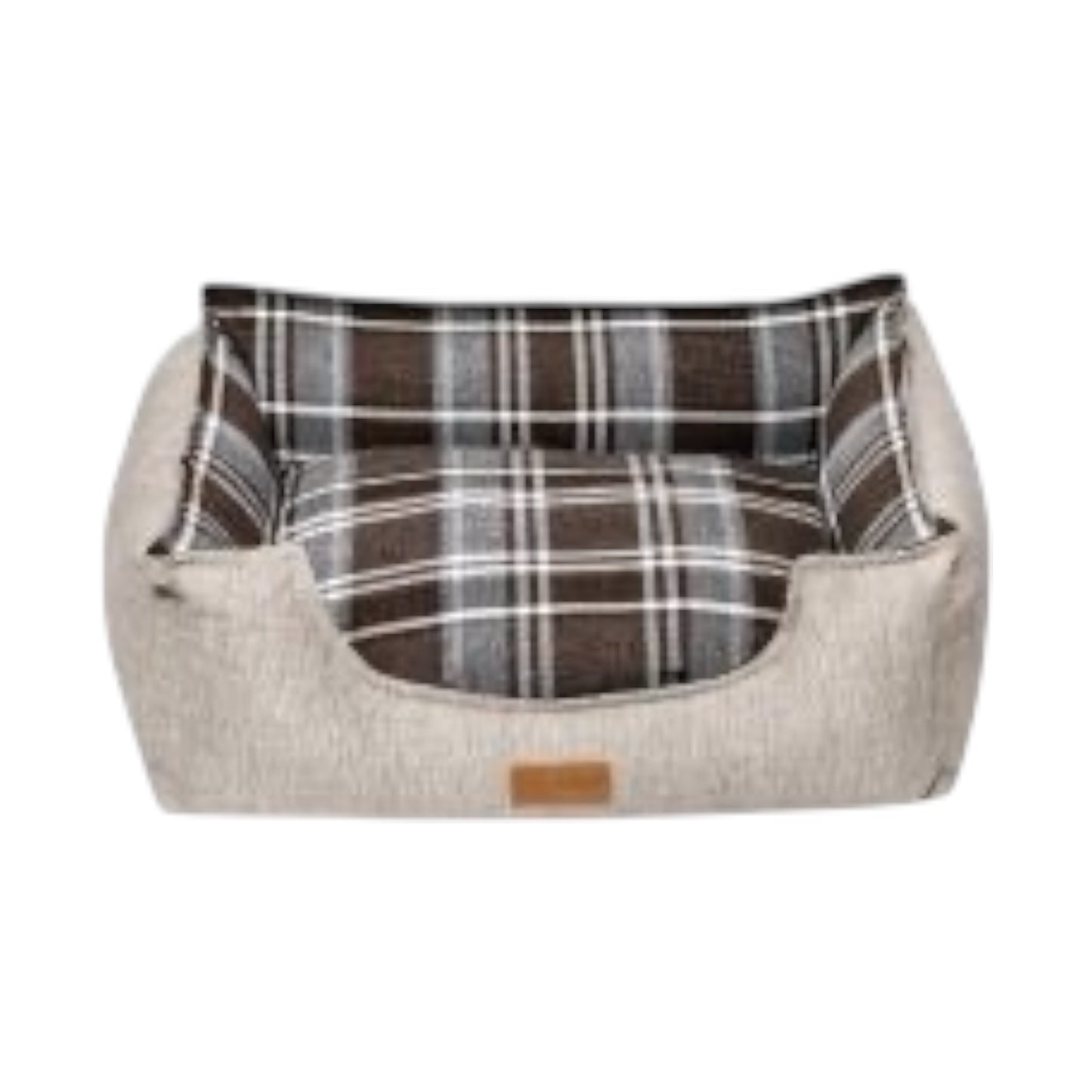 Dubex British Tartan Dog Bed Light & Dark Grey