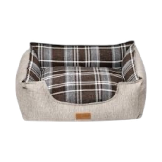 Dubex British Tartan Dog Bed Light & Dark Grey