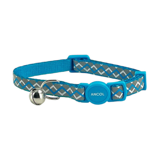 Ancol Cat Collar Blue Reflective ZigZag