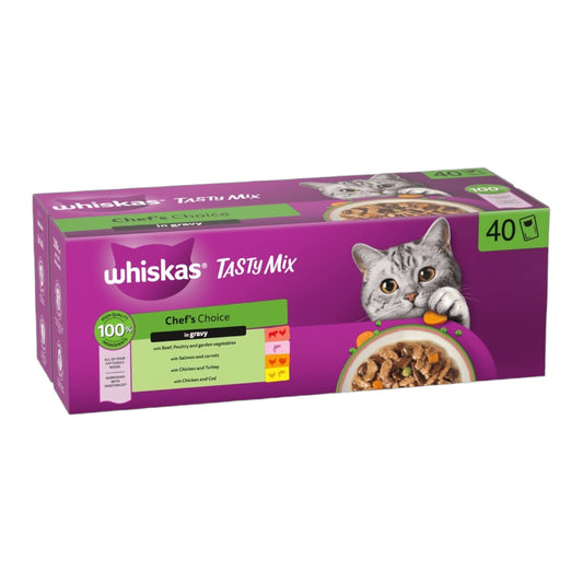 WHISKAS CHEF'S CHOICE in Gravy Adult Wet Cat Food 40x85g