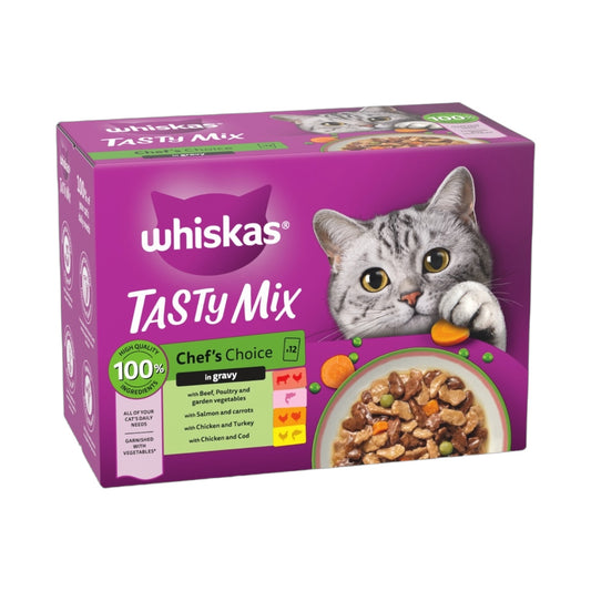 WHISKAS CHEF'S CHOICE in Gravy Adult Wet Cat Food 12x85g
