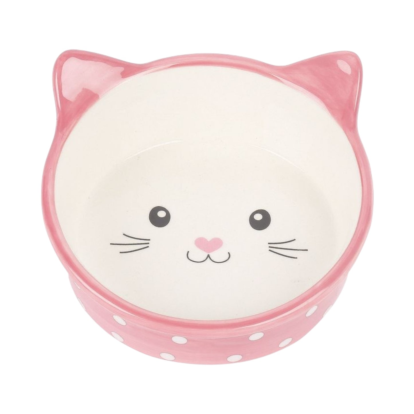 Happy Pet Polka Dot Cat Bowl - Pink