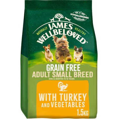 James Wellbeloved Adult Small Breed Grain Free Turkey & Vegetables 1.5kg