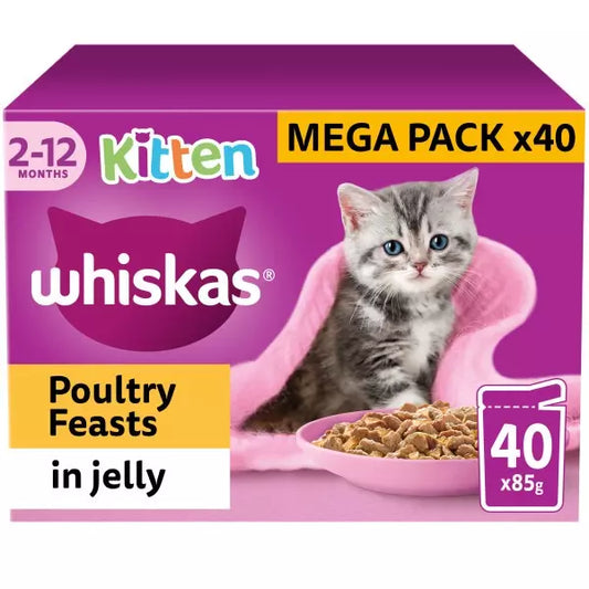 Whiskas Kitten Poultry Feasts Mega Pack x40