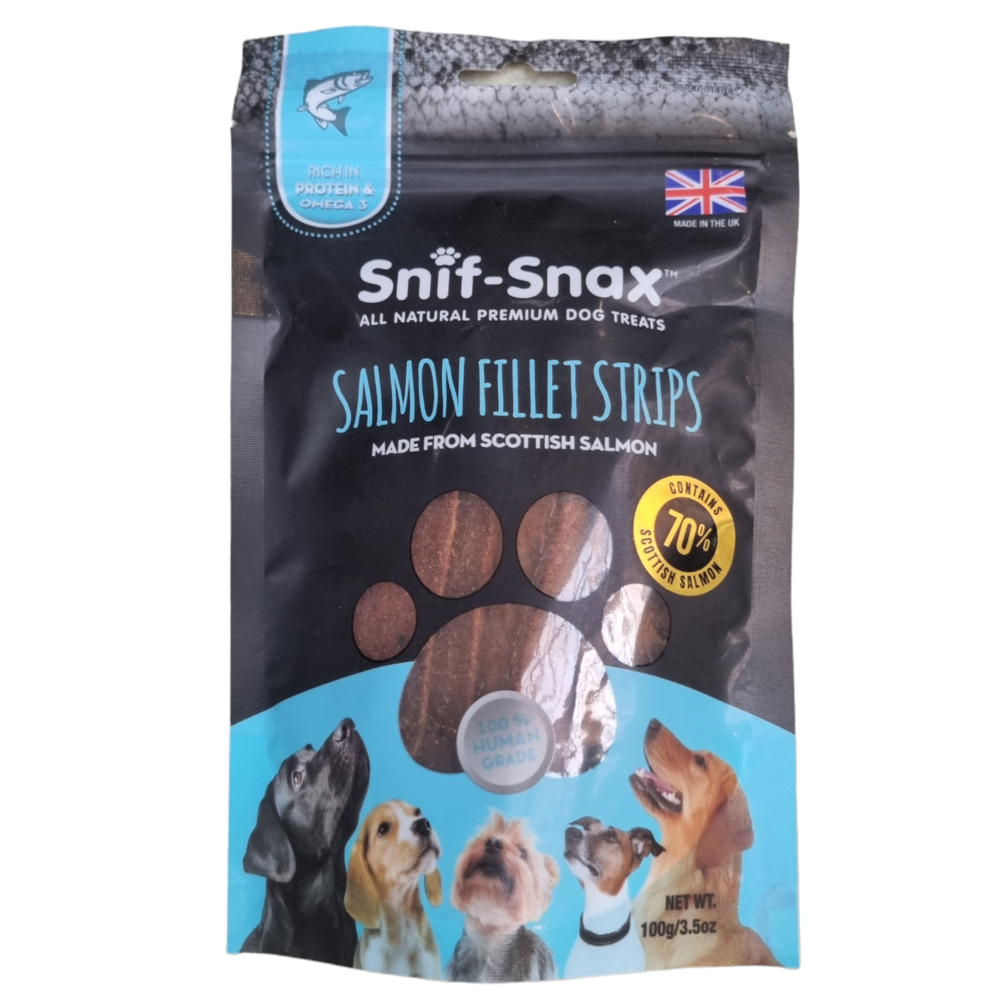 Snif-Snax Salmon Fillet Strips 100g