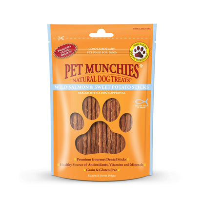 Pet Munchies Wild Salmon & Sweet Potato Dental Sticks 90g
