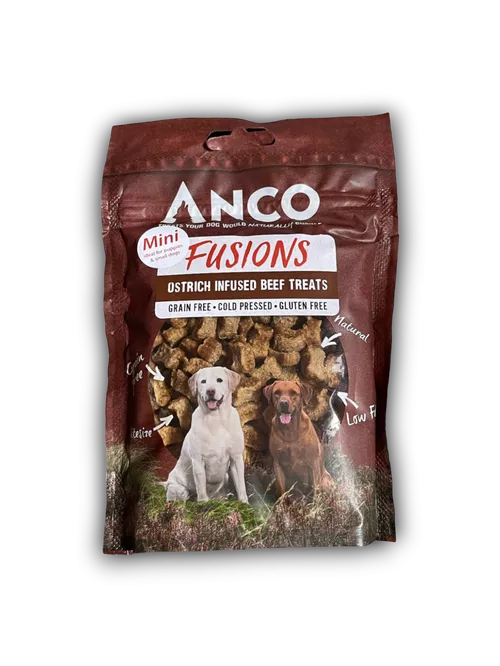 ANCO Fusions Ostrich Infused Beef Treats 100g