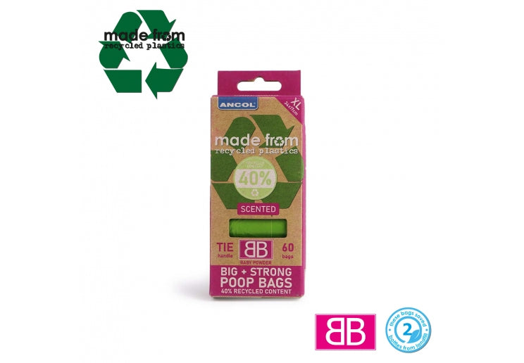 Ancol Made From Recycled Plastic Poop Bags Scented XL 60 Pack