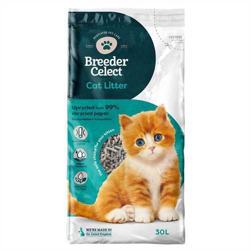 Breeder Celect Recycled Paper Pellet Cat Litter 30L