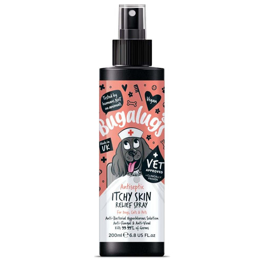 Bugalugs Antiseptic Itchy Skin Relief Spray (Suitable for Cats & Dogs)